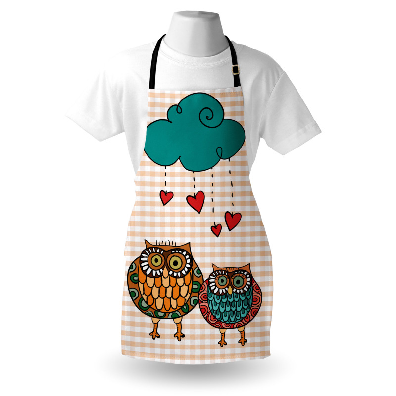 Bird Couple in Love Rain Cloud Apron