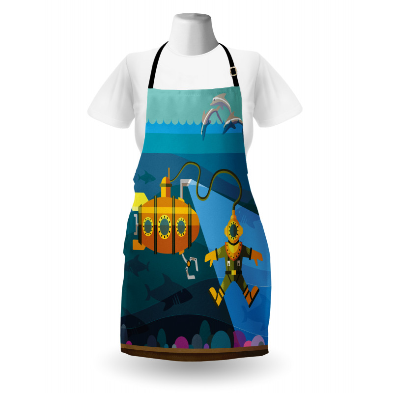 Diver Dolphins Apron