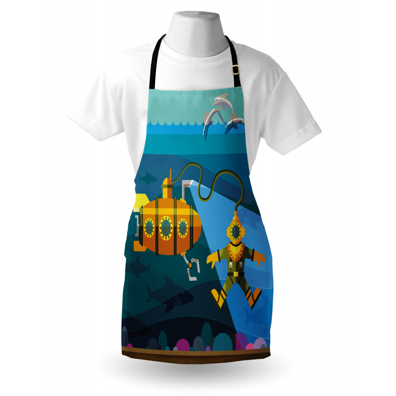 Diver Dolphins Apron