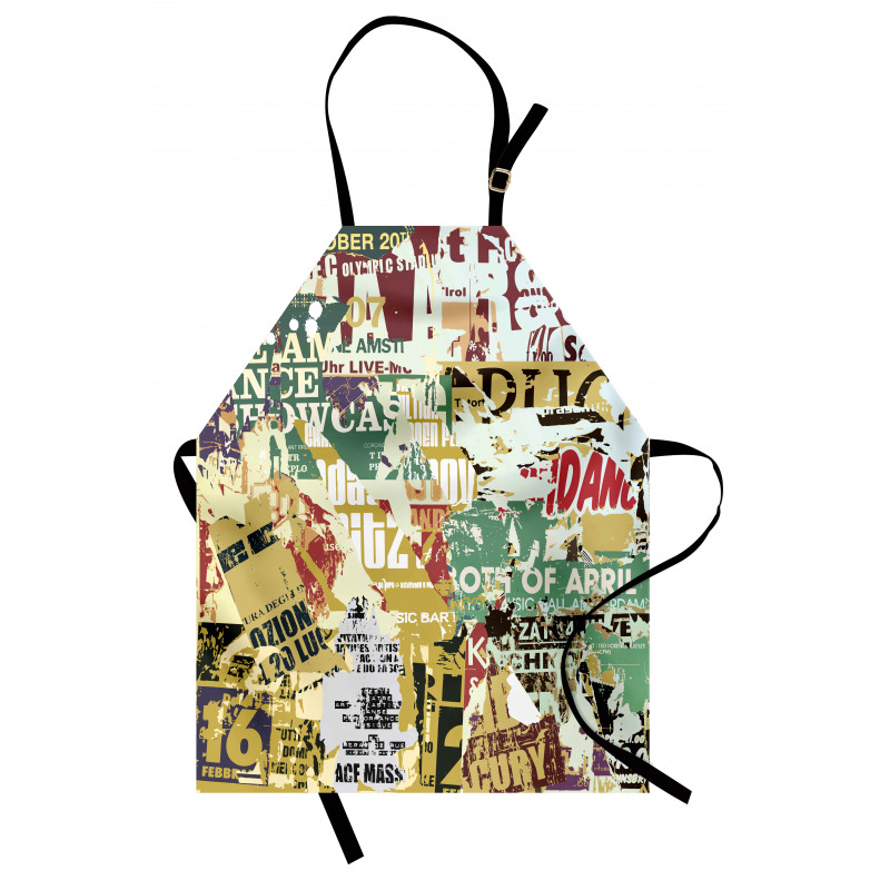 Old Torn Posters Collage Apron