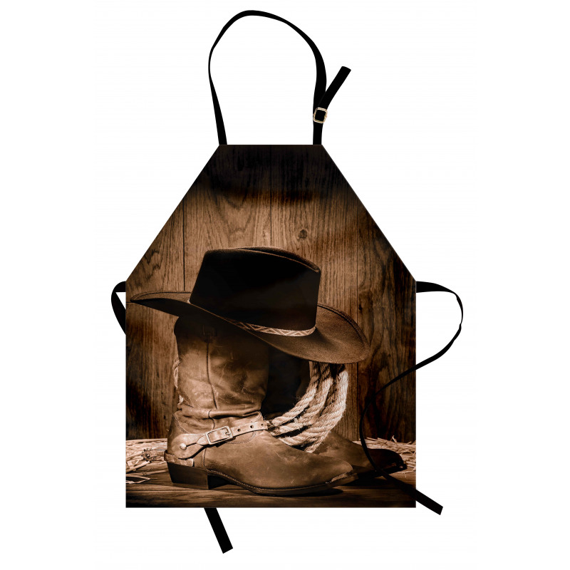 Wild Cowboy Hat Wooden Apron