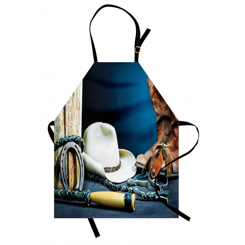 Fotoğraf Mutfak Önlüğü Kovboy Çizmesi ve Şapka