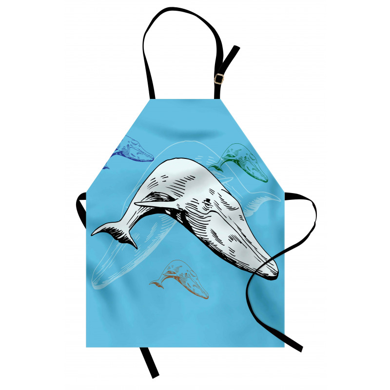 Ocean Whales Hand Drawn Apron