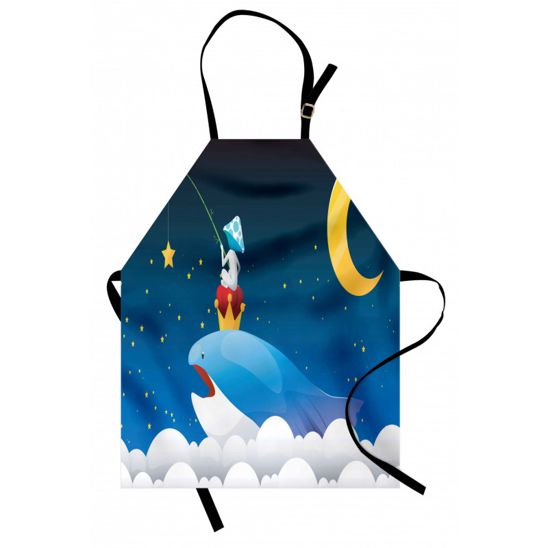 Whale on Clouds Moon Apron