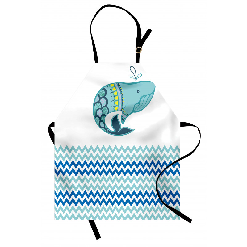 Whale with Zig Zag Pattern Apron