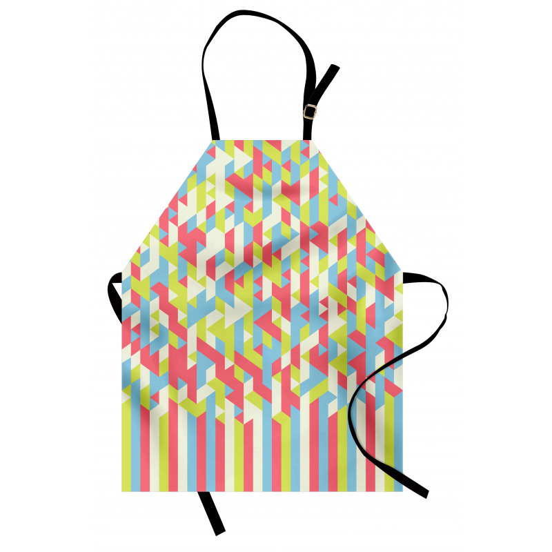 Çizgili Mutfak Önlüğü Rastgele Çizilmiş Geometrik Desenli