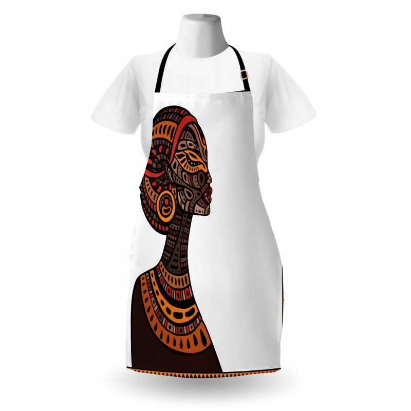 Etnik Mutfak Önlüğü Soyut Afrikalı Kadın Temalı