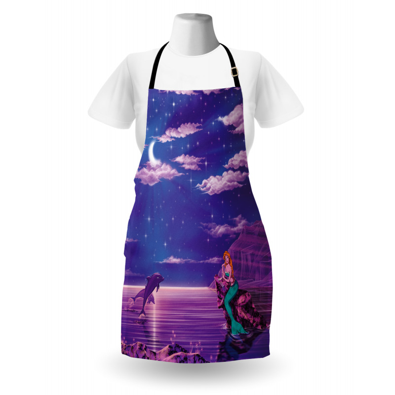 Cartoon Style Dolphins Apron