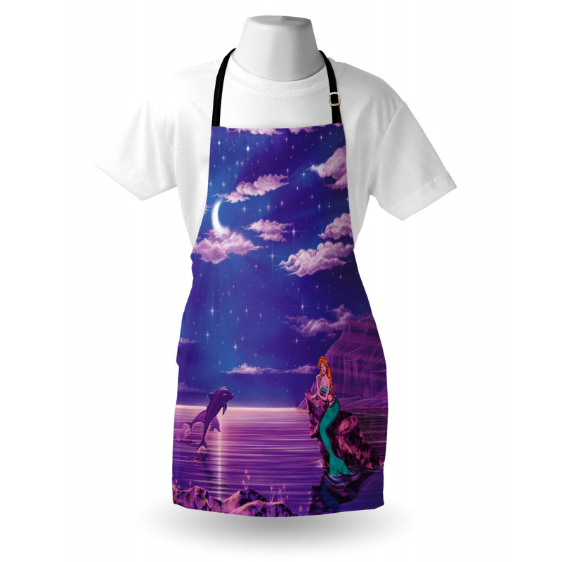 Cartoon Style Dolphins Apron