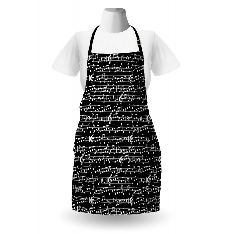 Musical Note Print Apron