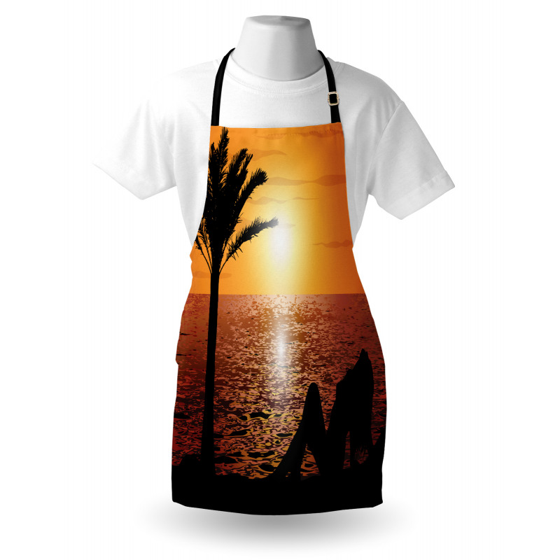Girl Tropic Beach with Sunset Apron