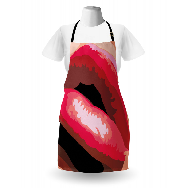 Woman Red Lips Charming Mouth Apron