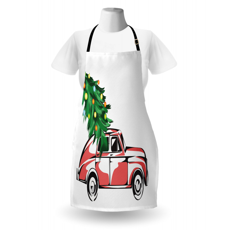 Retro Car Xmas Tree Apron