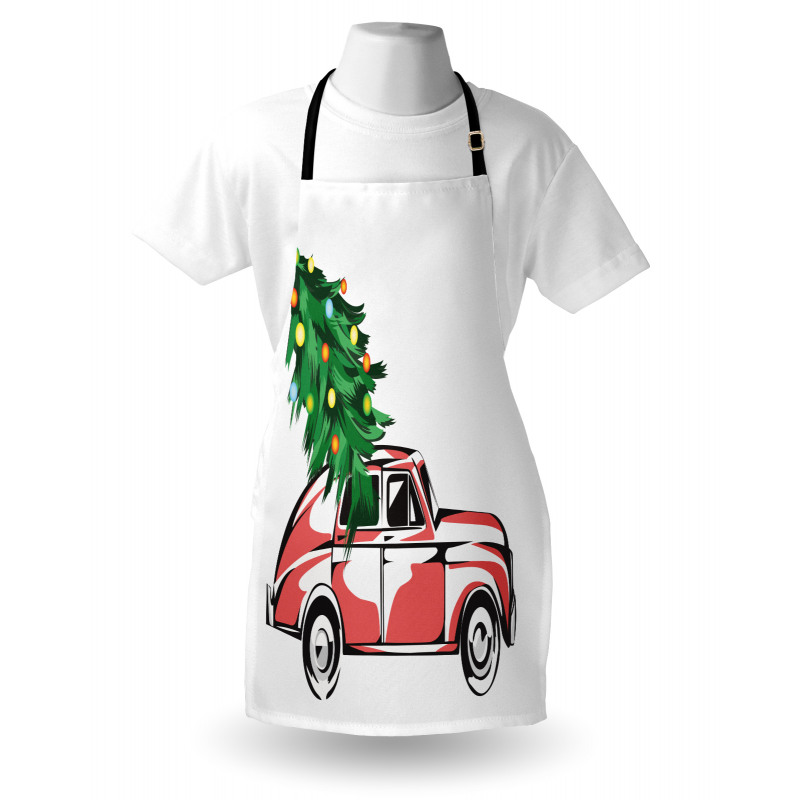 Retro Car Xmas Tree Apron