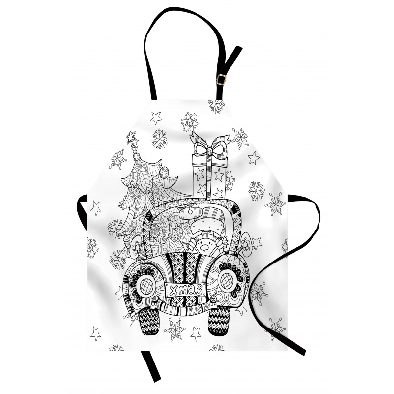 Black and White Xmas Apron