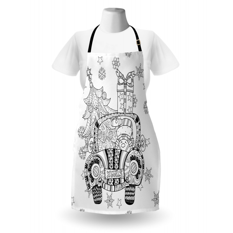 Black and White Xmas Apron