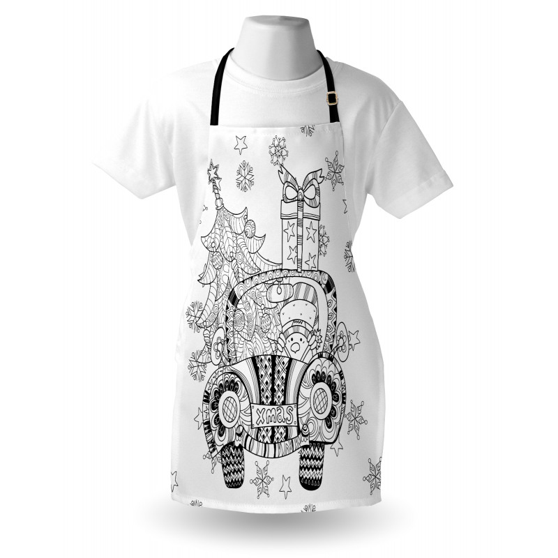 Black and White Xmas Apron