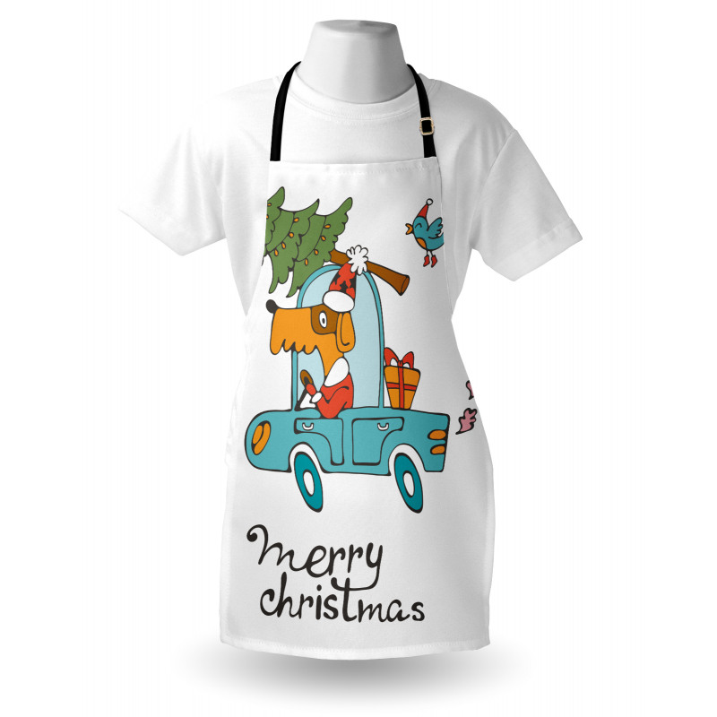 Dog in Vintage Car Apron