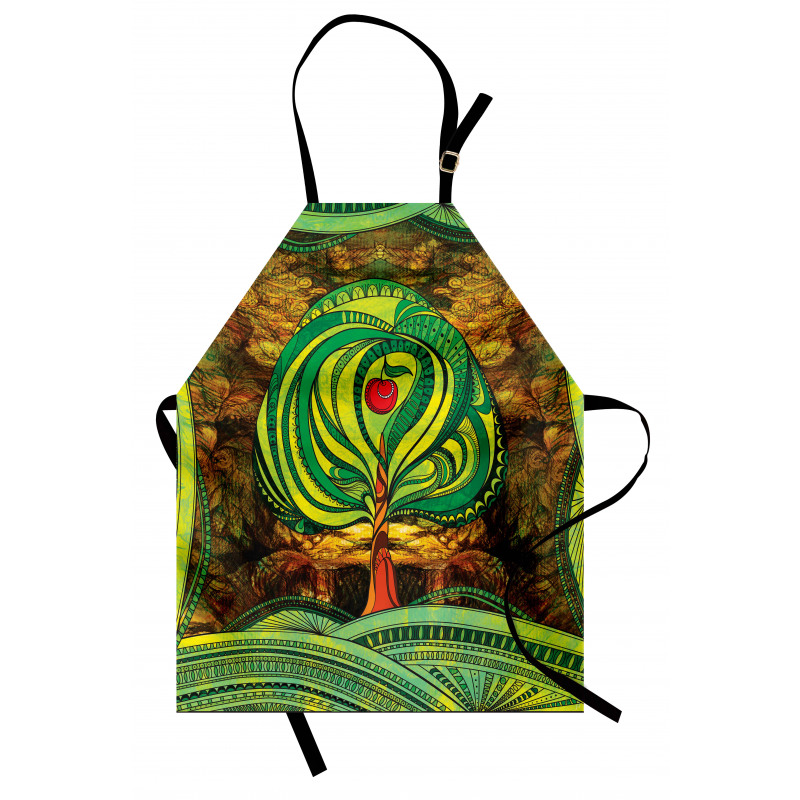 Vivid Apple Tree Lines Apron