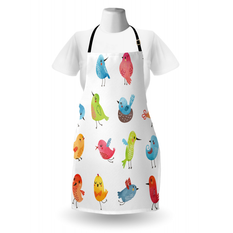 Colorful Humor Bird Apron