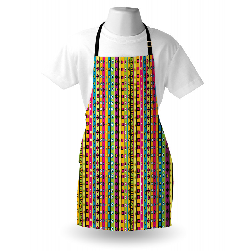 Colored Abstract Stripes Apron