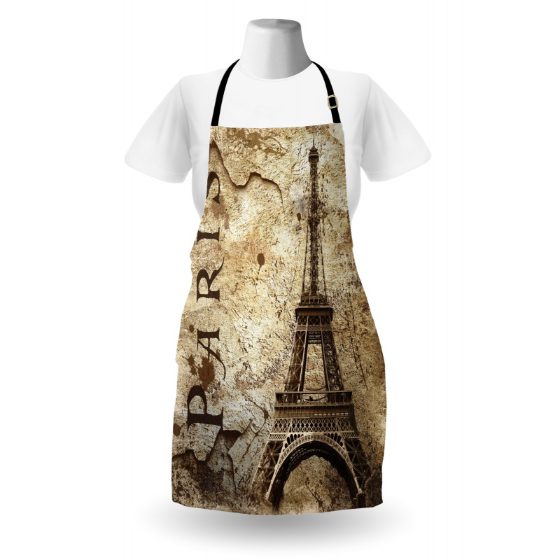 Eiffel Tower on Grunge Wall Apron