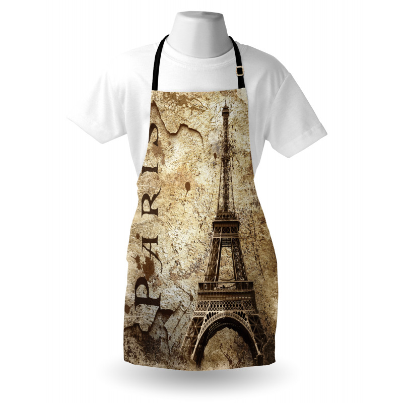 Eiffel Tower on Grunge Wall Apron