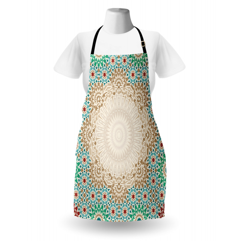 Antique Floral Mosaic Form Apron