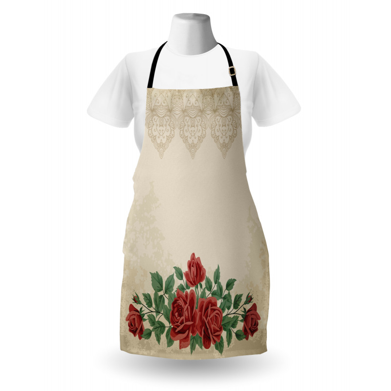 Vintage Love Red Roses Apron