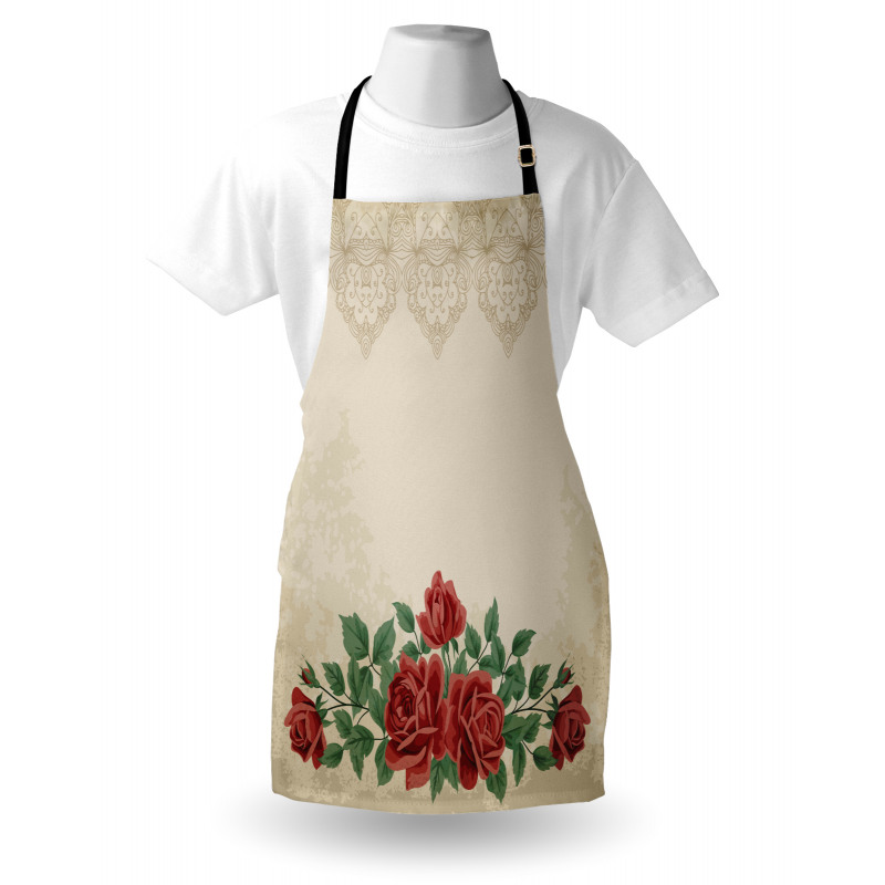 Vintage Love Red Roses Apron