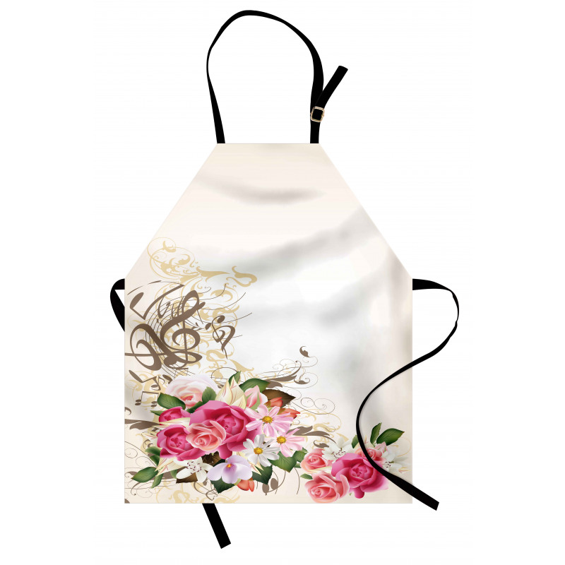 Flowers and Music Notes Apron