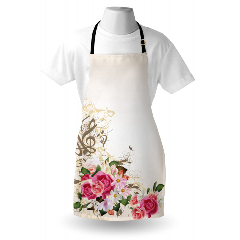 Flowers and Music Notes Apron