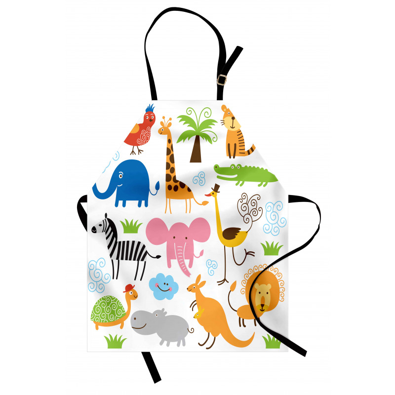 Safari Giraffe Elephant Apron