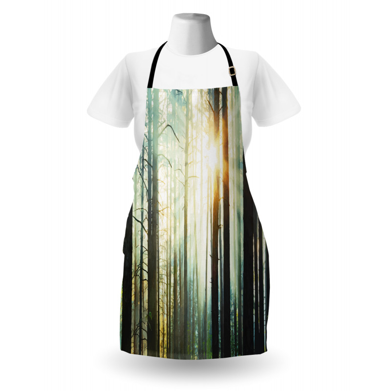Fairy Foggy Forest Woods Apron