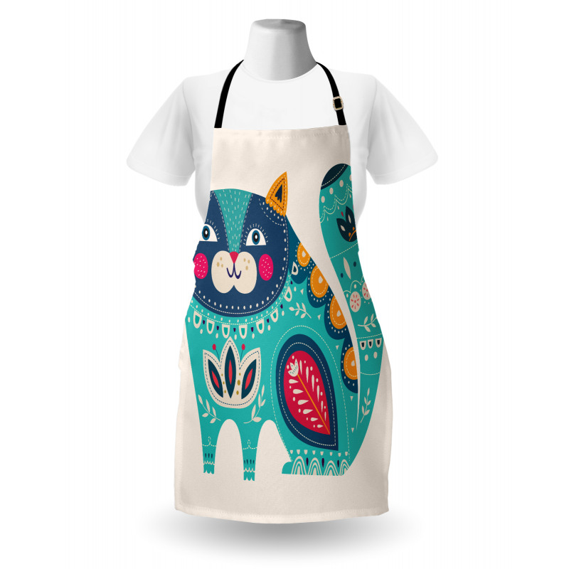 Paisley Style Cat Kitten Apron