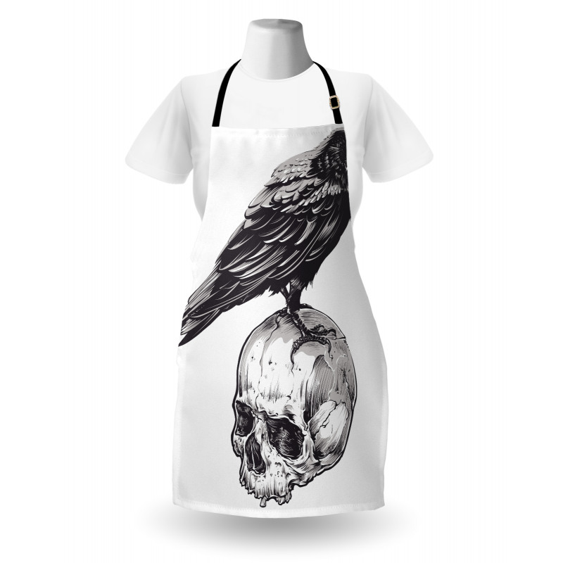 Sketchy Old Skull Image Apron