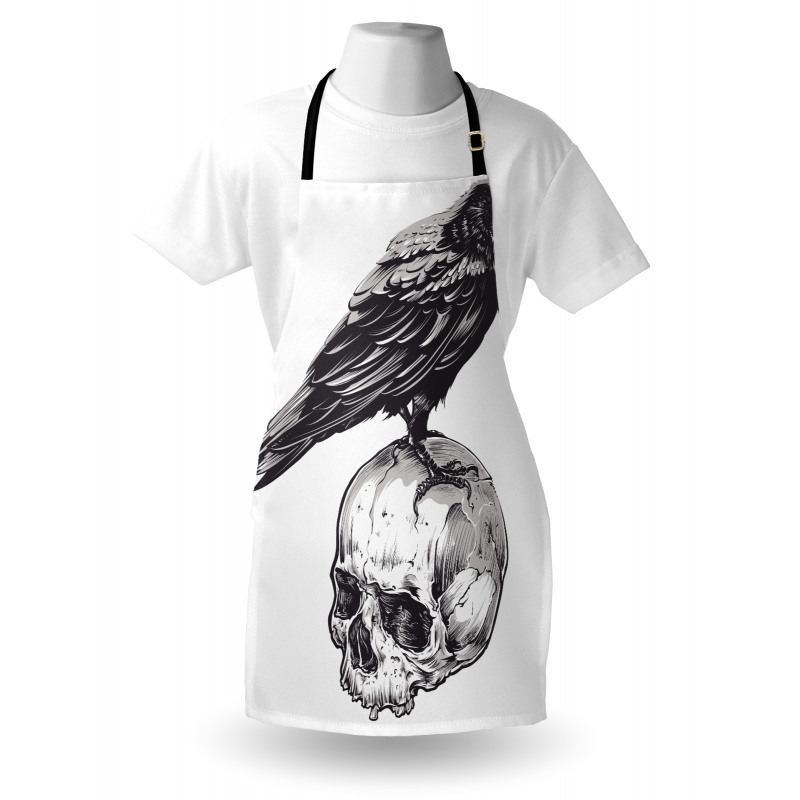 Sketchy Old Skull Image Apron