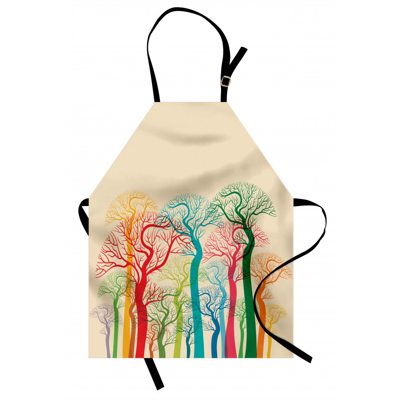 Colorful Abstract Trees Apron