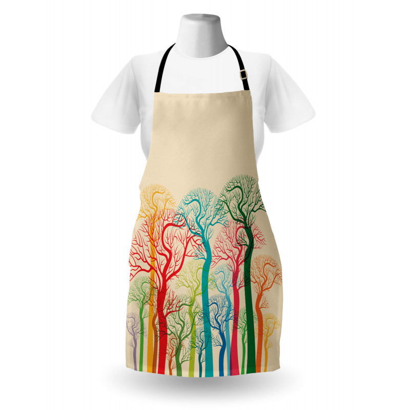 Colorful Abstract Trees Apron