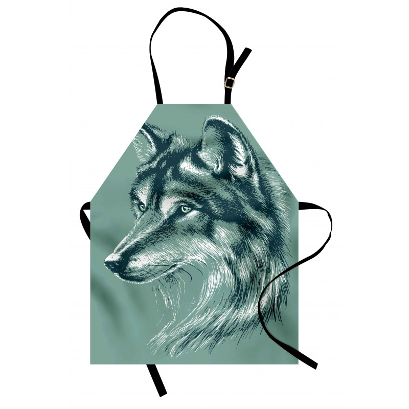 Wild Exotic Wolf Image Apron