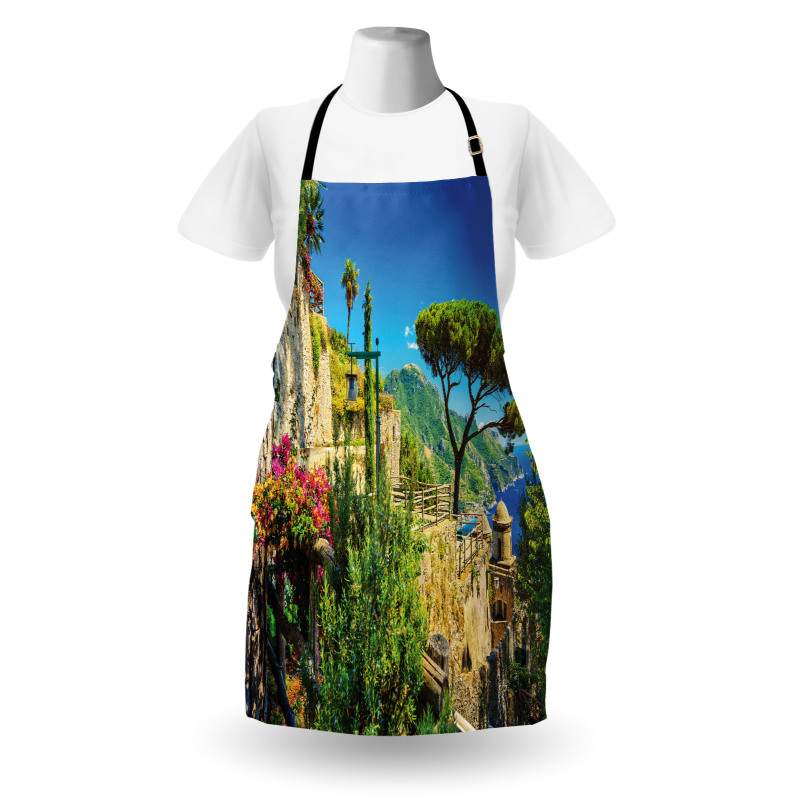 Village Trees Blossoms Apron