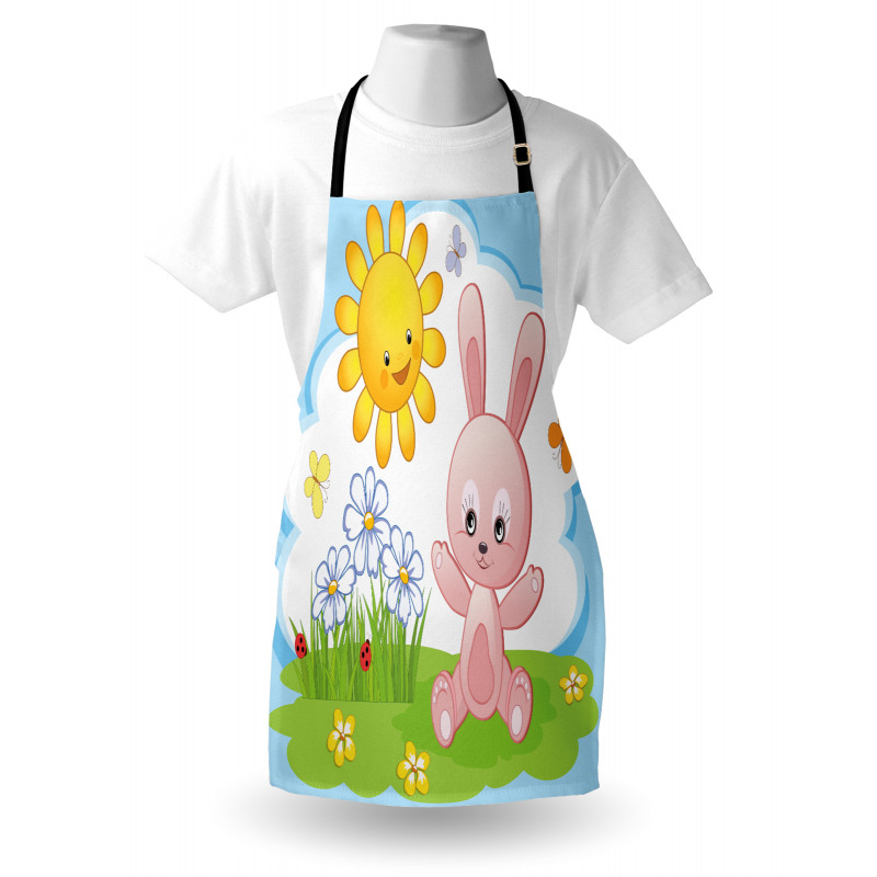Çocuklar için Mutfak Önlüğü Sevimli Güneş ve Tavşan