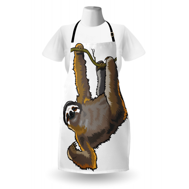 Lazy Sloth Bear Cartoon Apron