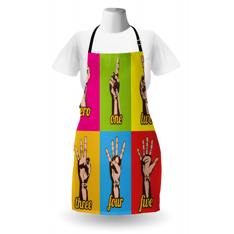 Colored Number Hands Apron
