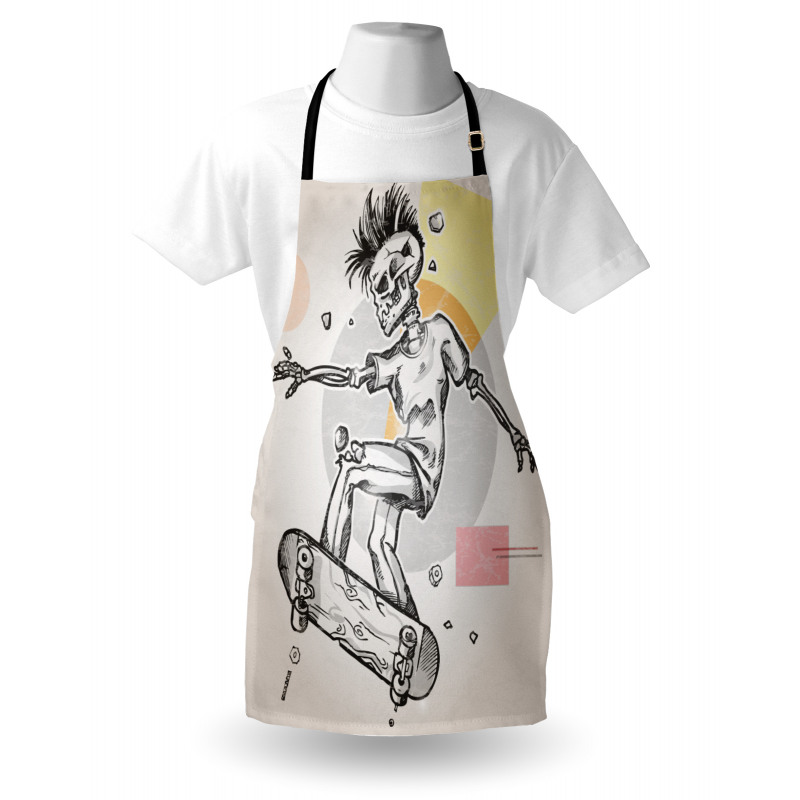 Skating Skeleton Boy Apron