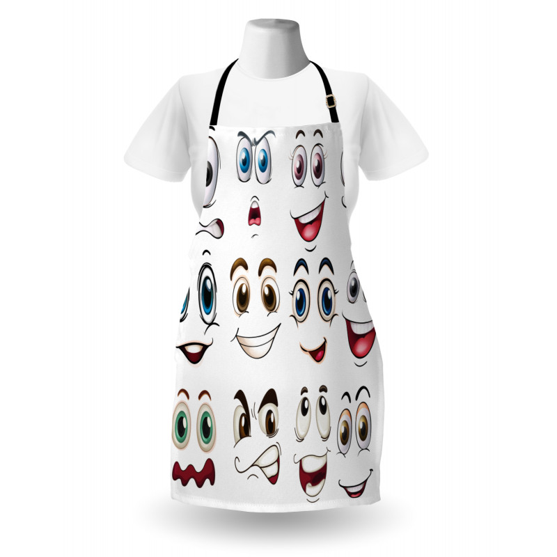 Hand Drawn Emoji Faces Apron