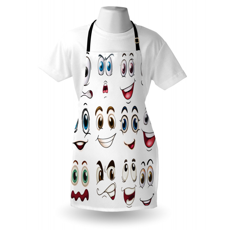 Hand Drawn Emoji Faces Apron