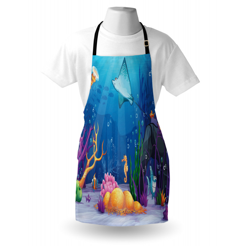 Marine Life Fish Moss Apron