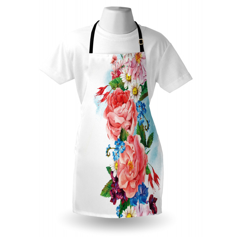 Roses Daisies Garden Apron