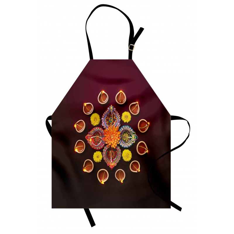 Flowers Burning Candles Apron